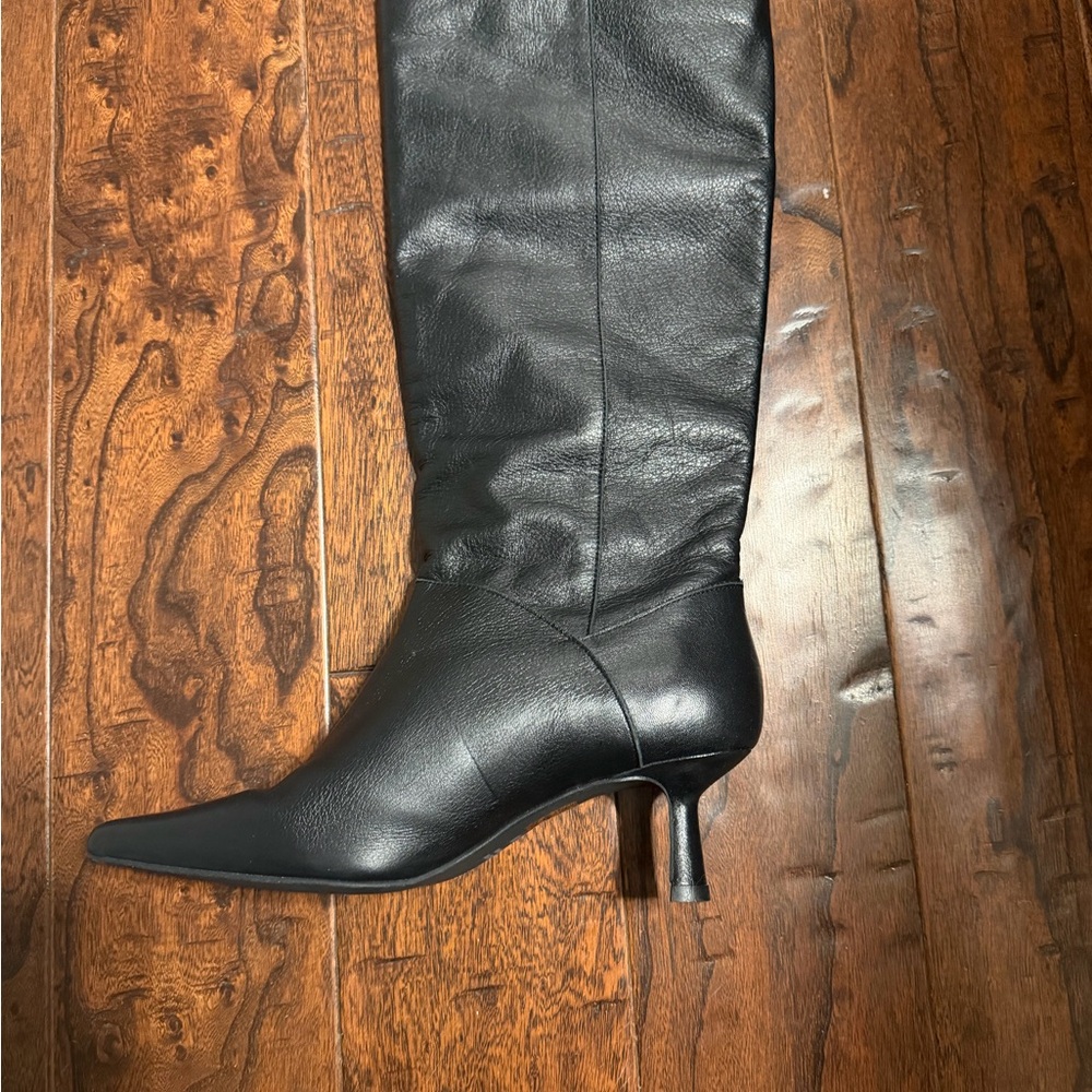 INTENTIONALLY BLANK EFF Black Knee-High Heeled Boots - Picture 6 of 11